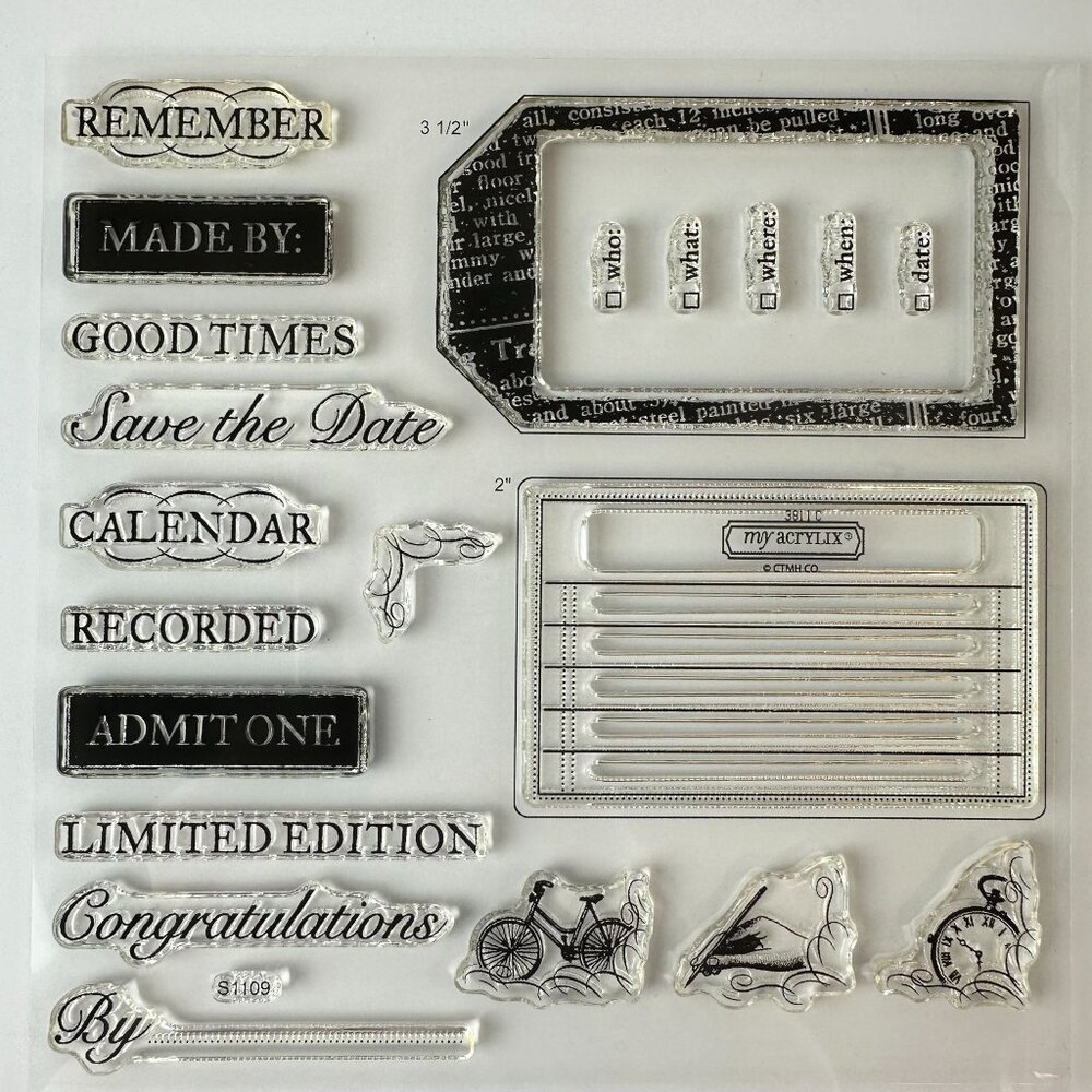 Close To My Heart My Acrylix Stamps Tags & Records